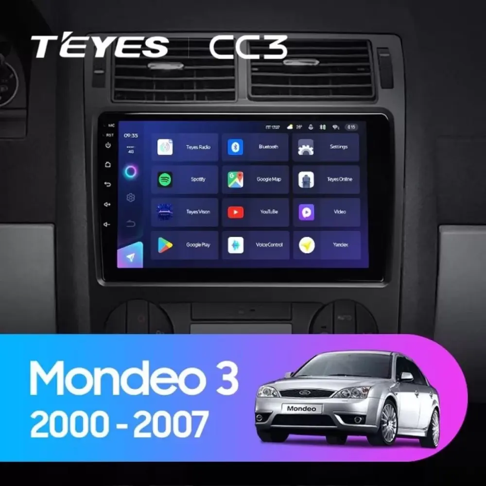 Navigatore Teyes CC3 2K 360 9,5 Pollici Android 4G Ford Mondeo 2 2001-2007