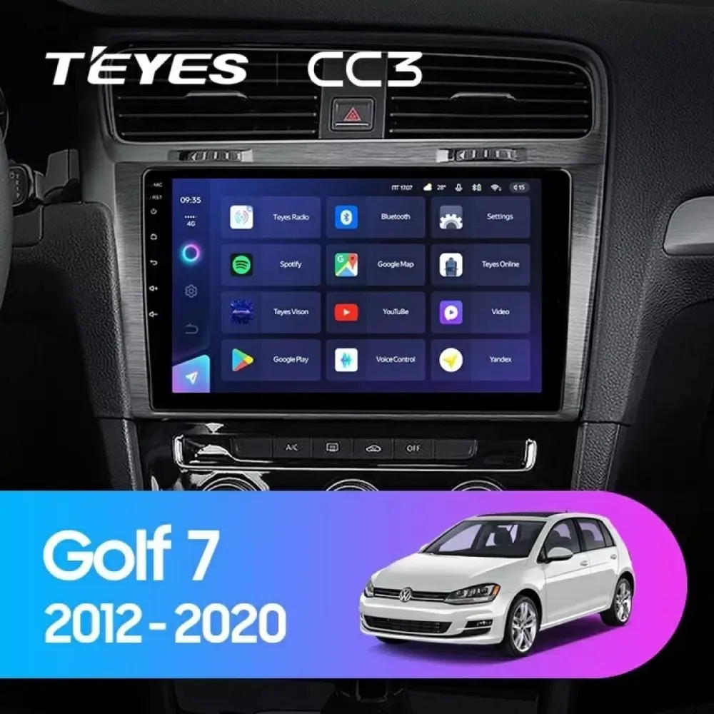 Navigatore Teyes CC3 2K 4+64gb 10.36 Qled Android 4G per Volkswagen Golf 7