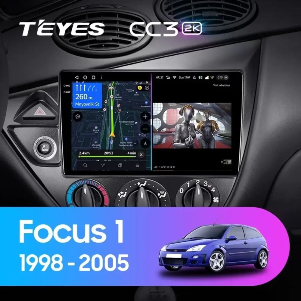 Navigatore Teyes CC3 2K 9,5 Qled Android 4G Bluetooth Ford Focus 1 1998-2005