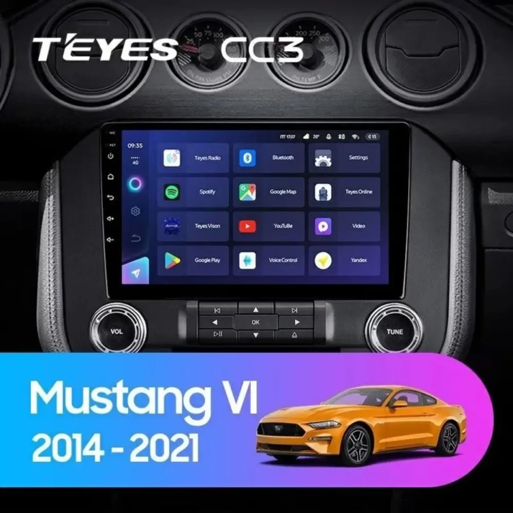 Navigatore Teyes CC3 2K 9,5 Qled Android 4G per Ford Mustang 6 2015-2023