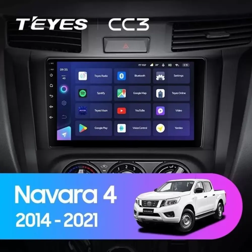 Navigatore Teyes CC3 2K 9,5 Qled Android 4G per Nissan Navara 4 D23 2014-2021