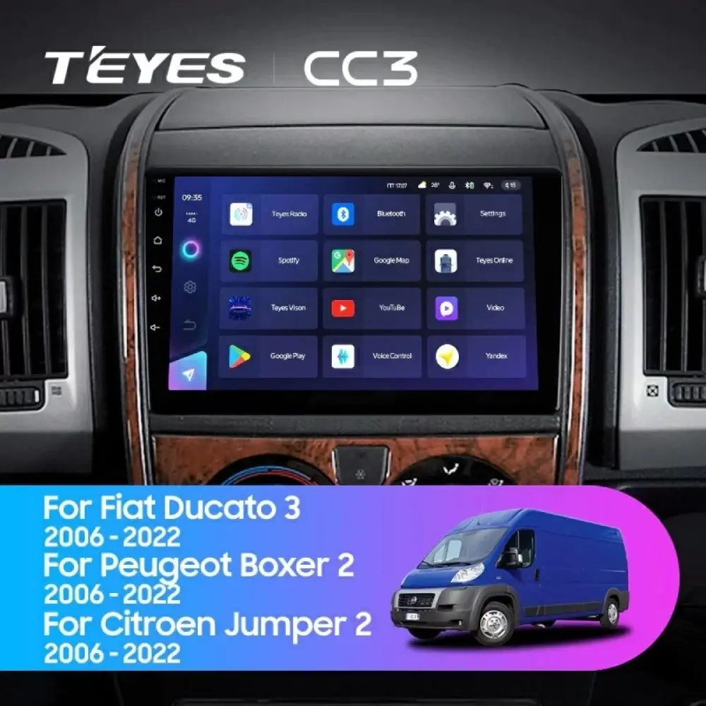Navigatore Teyes CC3 2K 9,5 Qled Android 4G per Peugeot Boxer 2 2006-2022