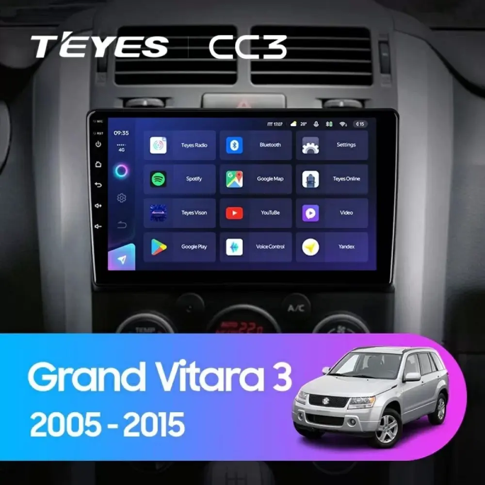 Navigatore Teyes CC3 2K 9,5 Qled Android 4G per Suzuki Grand Vitara 3 2005-2015