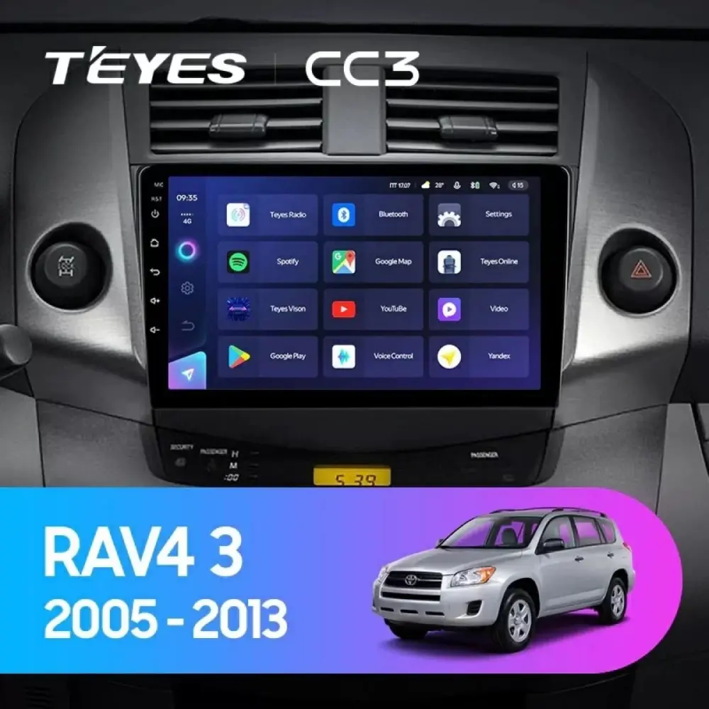 Navigatore Teyes CC3 2K 9,5 Qled Android 4G per Toyota RAV4 XA30 2005-2013