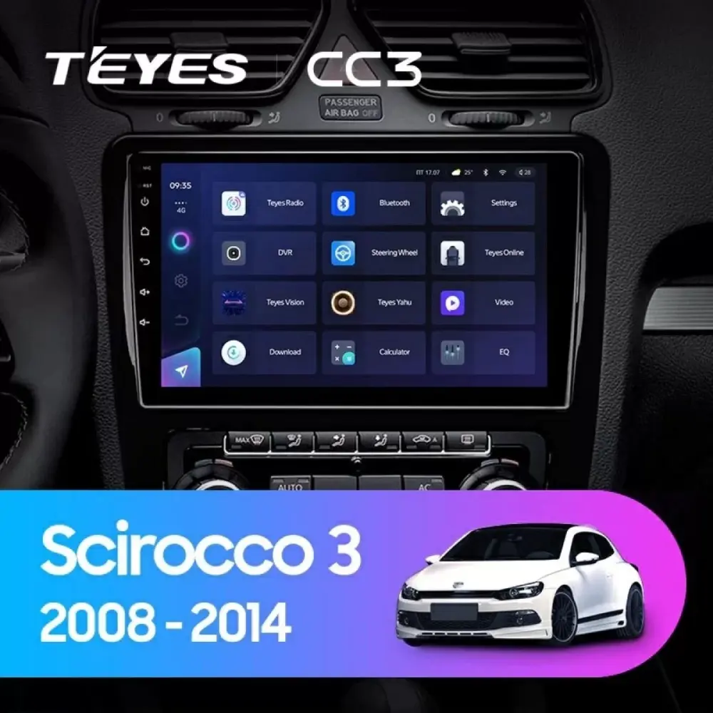 Navigatore Teyes CC3 2K 9,5 Qled Android 4G per Volkswagen Scirocco 2008-2017