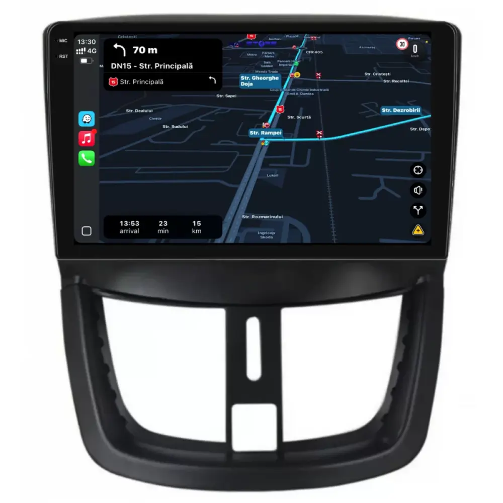 Navigatore Touch Screen 9 Pollici Quadcore 4gb Ram 64gb Storage per Peugeot 207