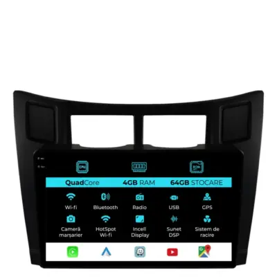 Navigatore Touch Screen 9 Pollici Quadcore per Toyota Yaris 2005-2011