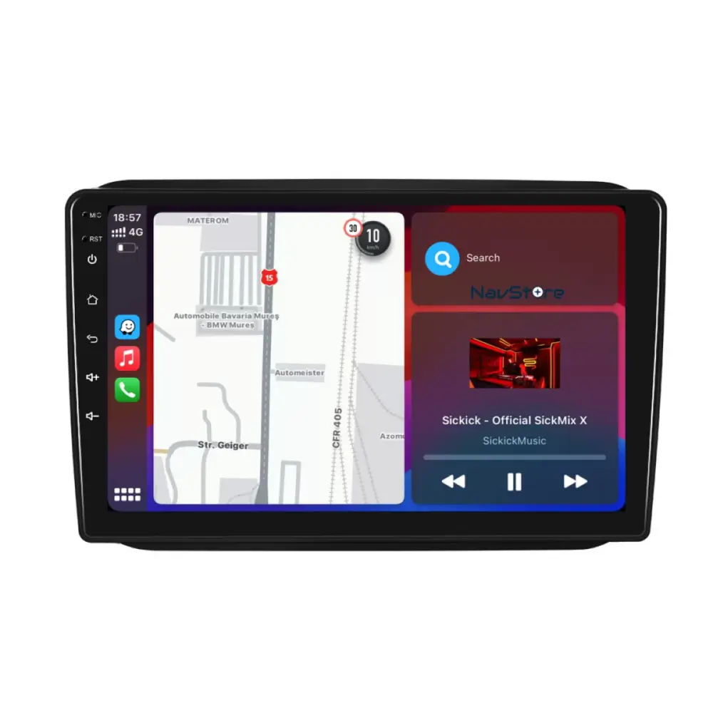 Navigazione 10 Pollici 6gb Ram 128gb Storage Carplay per Skoda Fabia 2007-2014