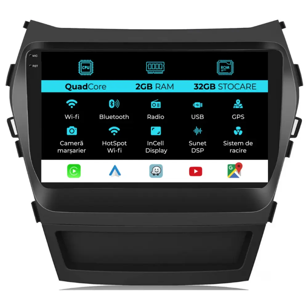 Navigazione 9 Pollici 2gb Ram 32gb Storage Carplay per Hyundai Santa Fe IX45