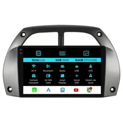 Navigazione 9 Pollici 4gb Ram 64gb Storage Carplay per Toyota RAV4 2000-2005