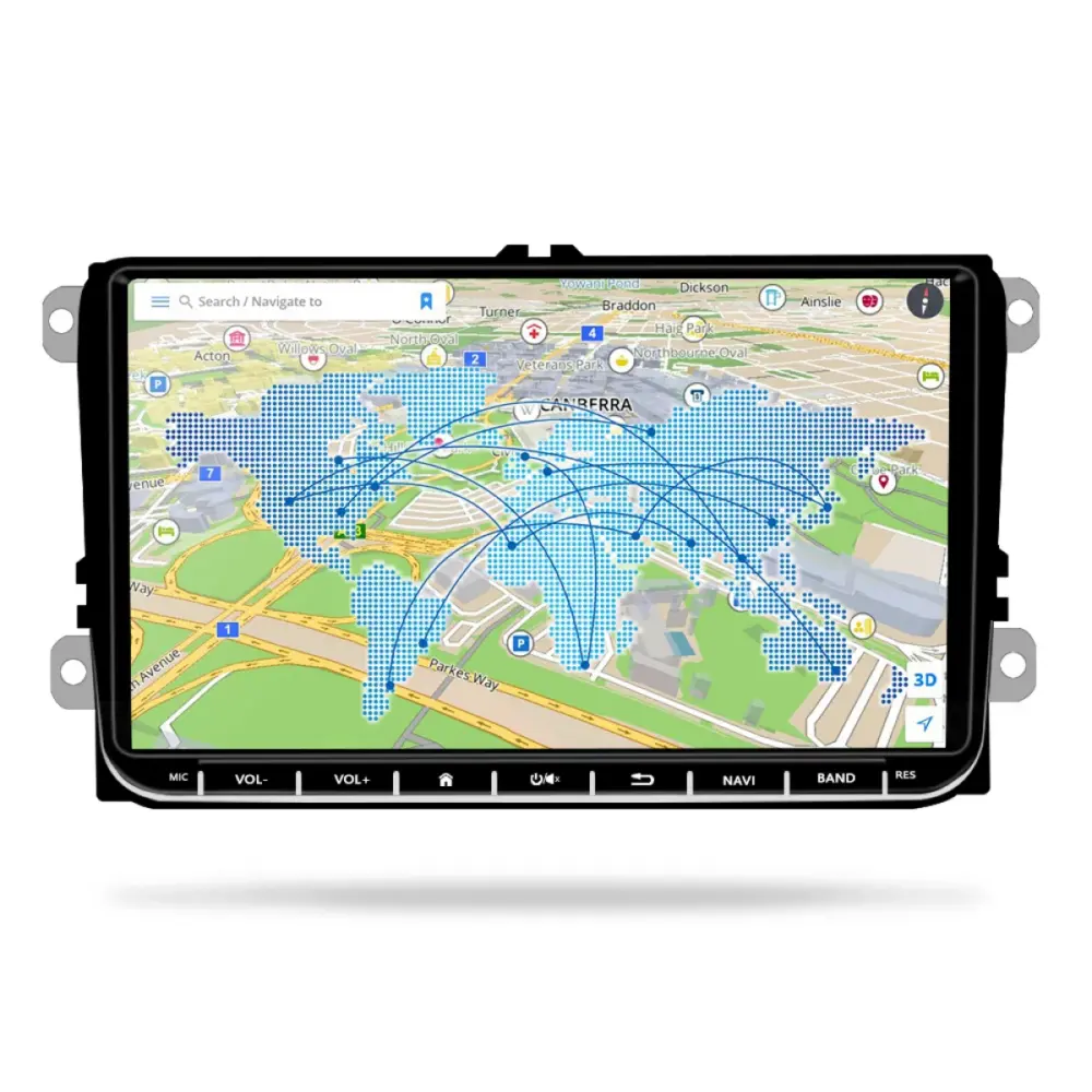 Navigazione Android 9 Pollici 4gb Ram 64gb Bluetooth Wifi Canbus per Skoda