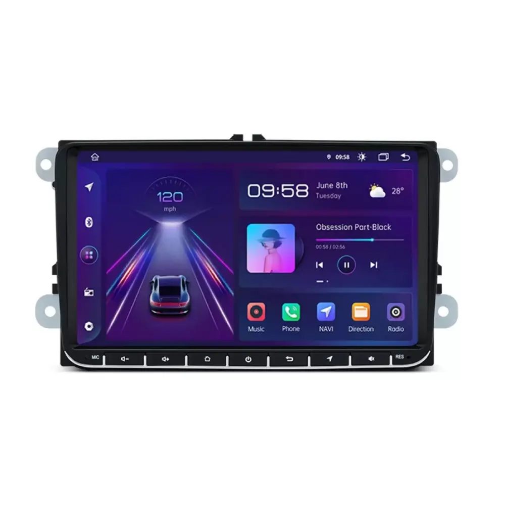 Navigazione Android 9 Pollici 4gb Ram 64gb Bluetooth Wifi Canbus per Skoda