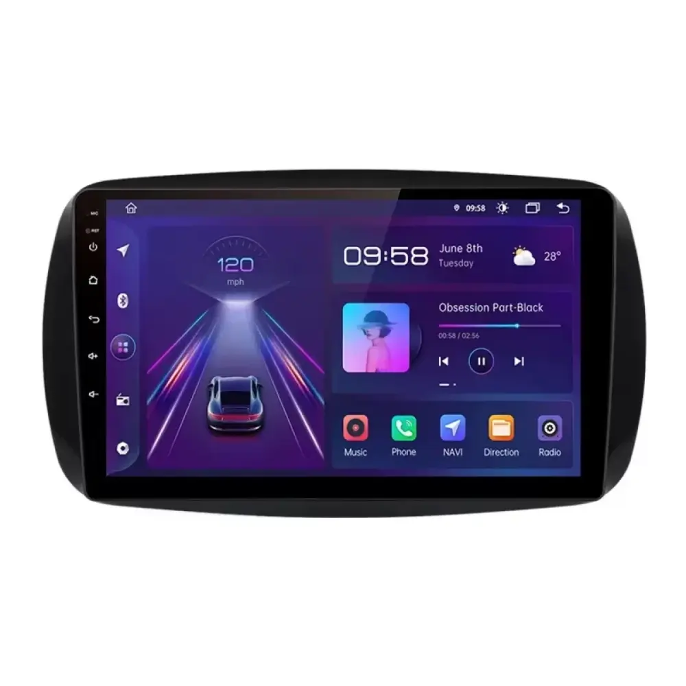 Navigazione Android 9 Pollici 6gb Ram 128gb Smart per Two 2016-2021