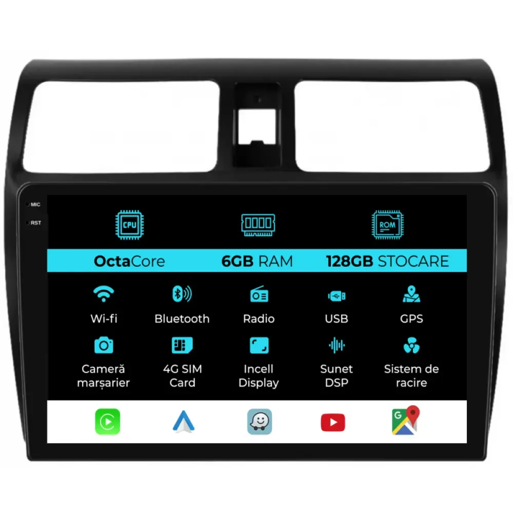 Navigazione Dedicata 10 Pollici Android Auto Carplay per Suzuki Swift 2003-2010