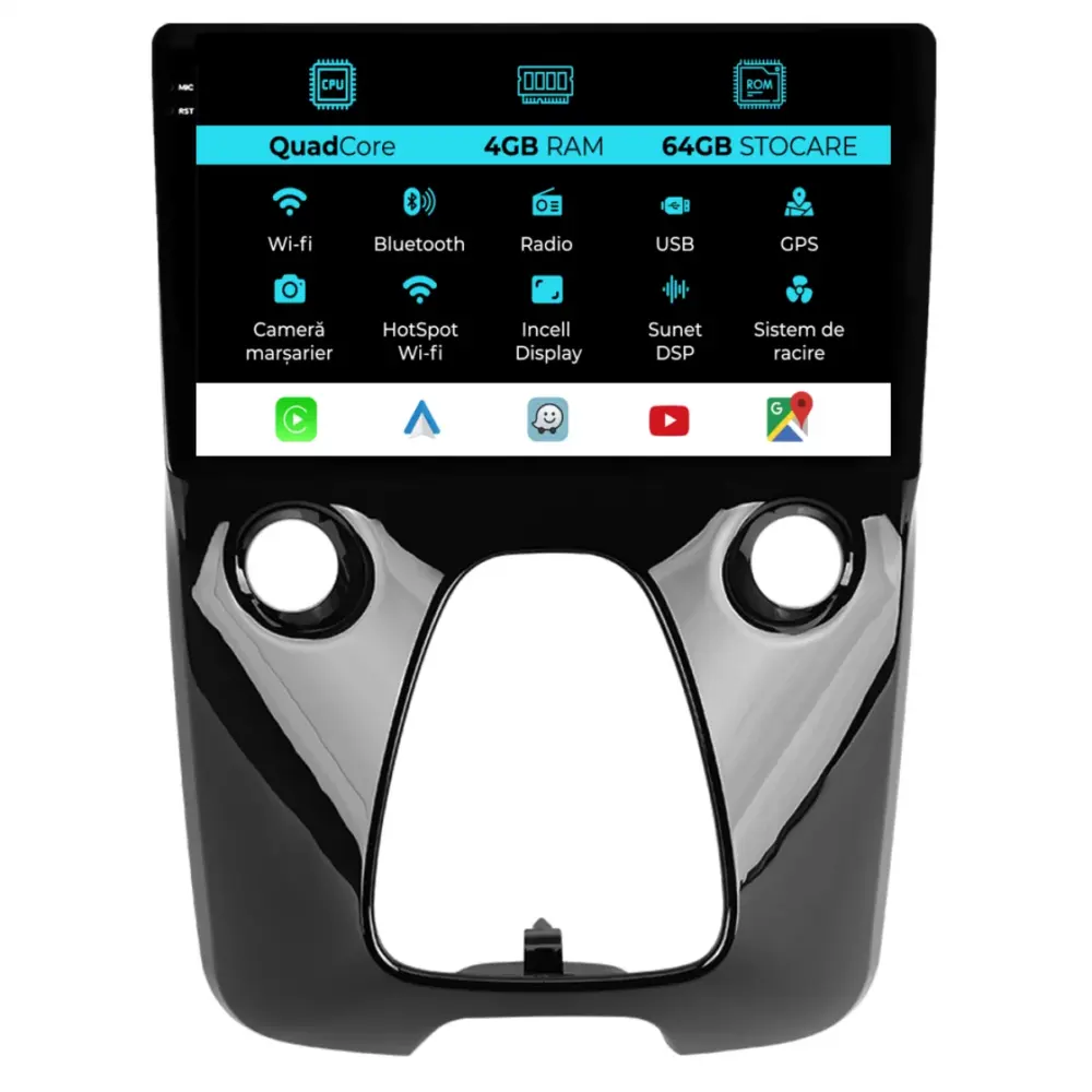 Navigazione Dedicata 9 Pollici Quadcore Android Auto Carplay per Toyota Aygo
