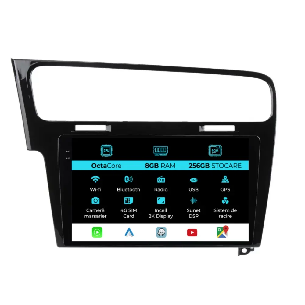 Navigazione Dedicata Android Auto Carplay 8gb 256gb per Volkswagen Golf 7