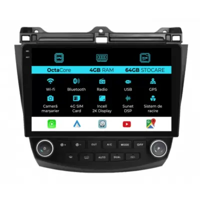 Navigazione Dedicata Android Auto Carplay per Honda Accord Vii 2003-2008