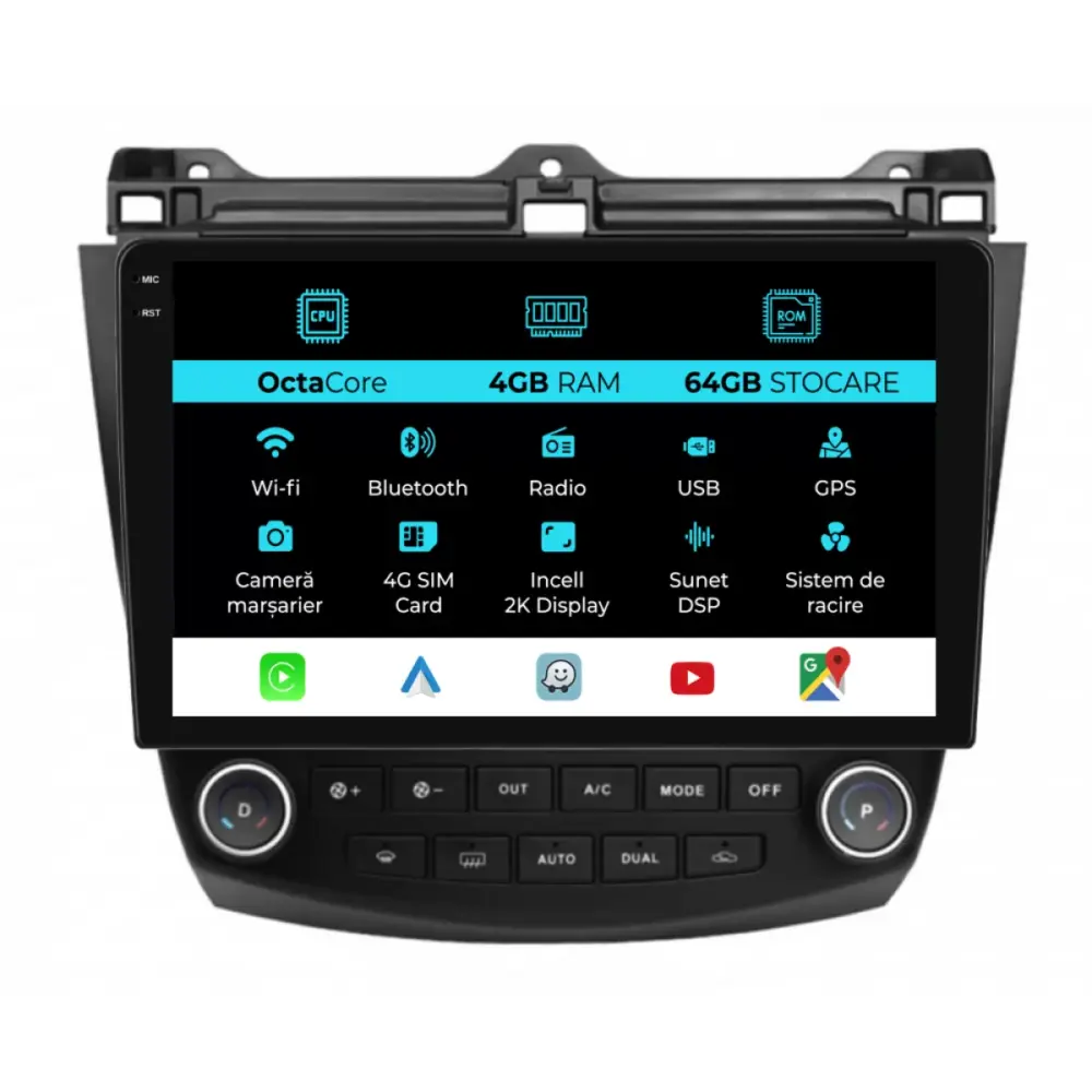 Navigazione Dedicata Android Auto Carplay per Honda Accord Vii 2003-2008