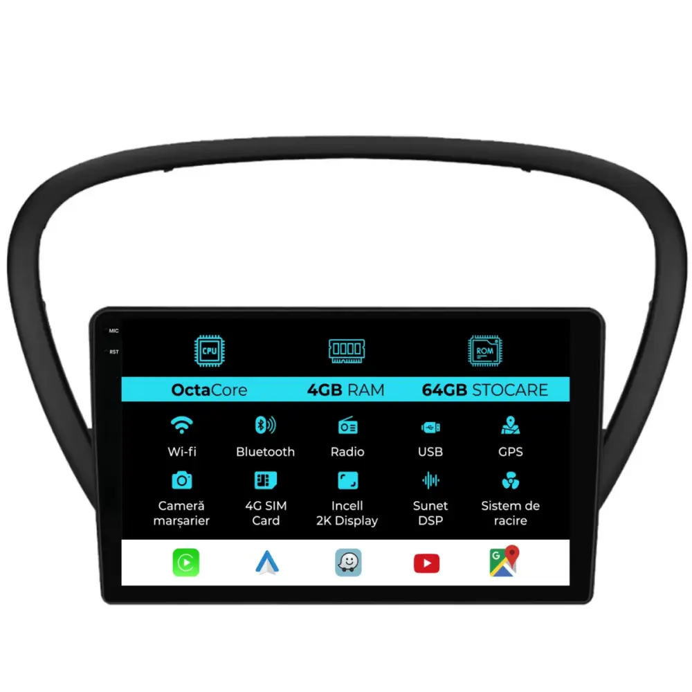Navigazione Dedicata Android Auto Carplay per Peugeot 607 2004-2011