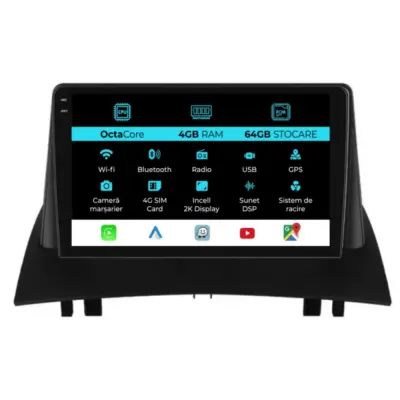 Navigazione Dedicata Android Auto Carplay per Renault Megane 2 2002-2009