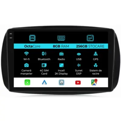 Navigazione Dedicata Android Auto Carplay per Smart Forfour 2016-2021