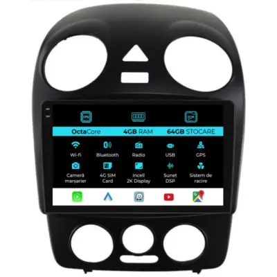 Navigazione Dedicata Android Auto Carplay per Volkswagen New Beetle 2004-2011