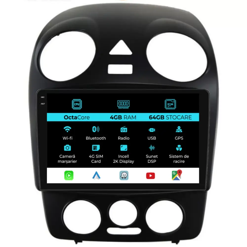 Navigazione Dedicata Android Auto Carplay per Volkswagen New Beetle 2004-2011