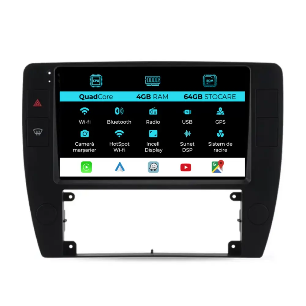Navigazione Dedicata Quadcore 9 Pollici Android Auto Passat B5 2000-2005