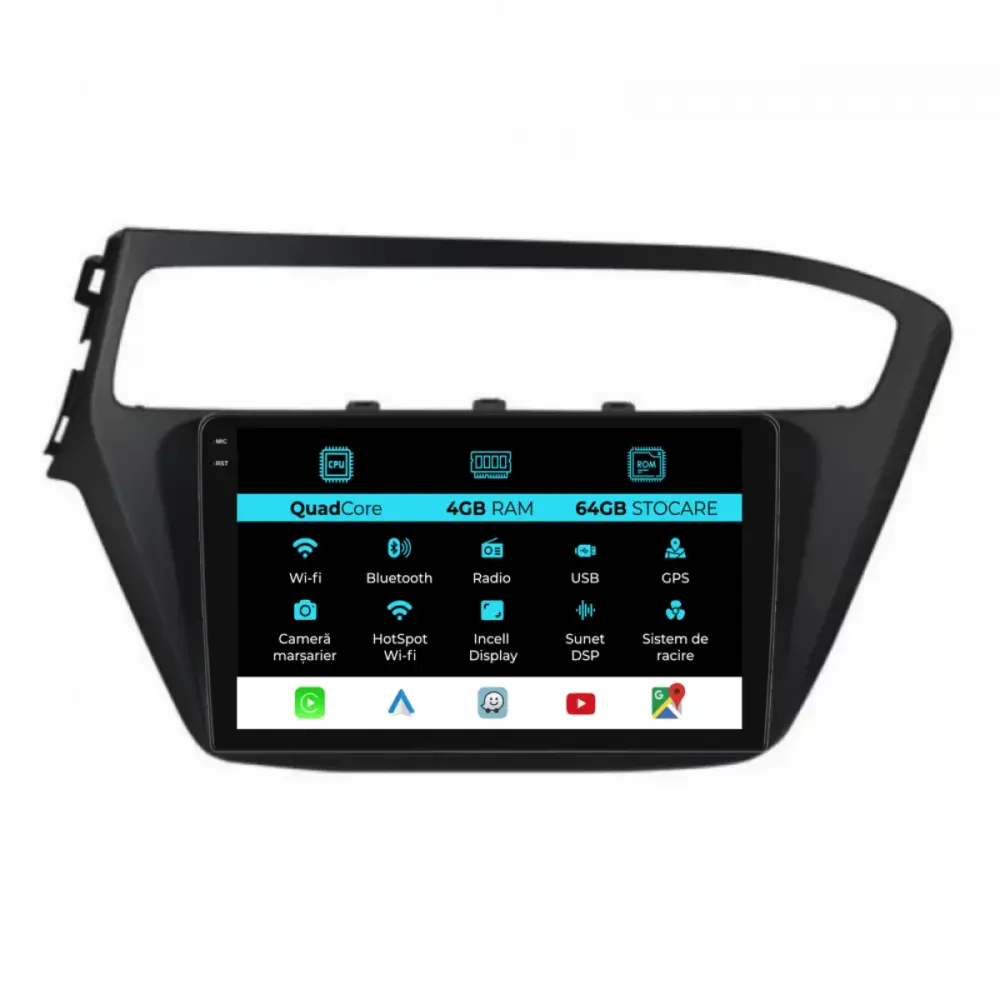 Navigazione Touch 9 Pollici Quadcore 4gb Ram 64gb Storage per Hyundai I20
