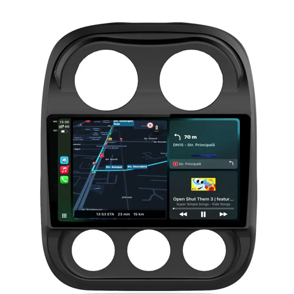 Navigazione Touch Screen 10 Pollici Quadcore 4gb Ram 64gb Jeep Compass 2010-2016