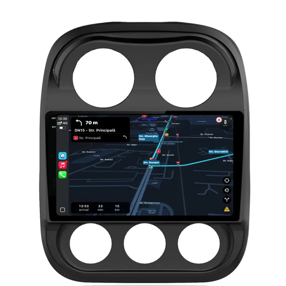 Navigazione Touch Screen 10 Pollici Quadcore 4gb Ram 64gb Jeep Compass 2010-2016