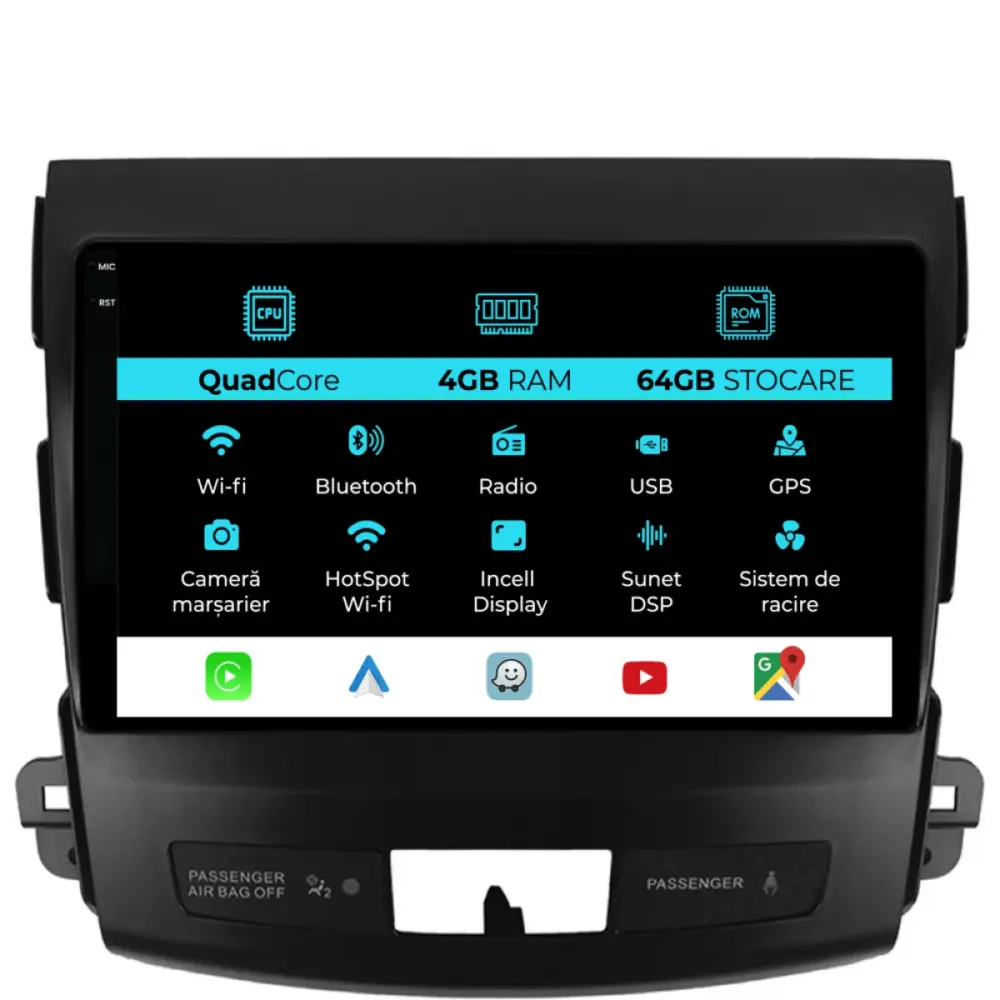 Navigazione Touch Screen 9 Pollici Quadcore 4gb 64gb per Mitsubishi Outlander