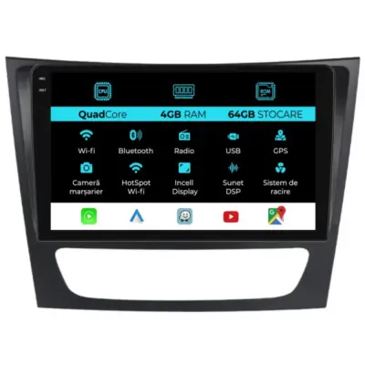 Navigazione Touch Screen 9 Pollici Quadcore per Mercedes Classe E W211 2002-2010