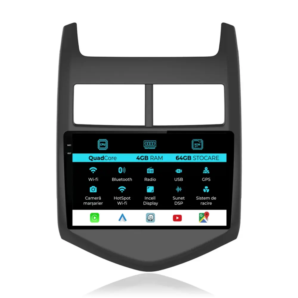 Navigazione Touchscreen 9 Pollici Quadcore 4gb Ram 64gb Storage per Chevrolet