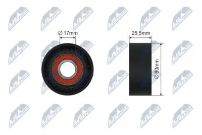 NTY Puleggia Inversione Cinghia Poly-V per Dacia Duster, Logan 10