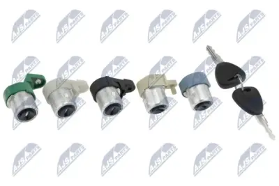 NTY Set Serratura Lucchetto per Renault Kangoo 1997+ con 5 Cilindri e 2 Chiavi