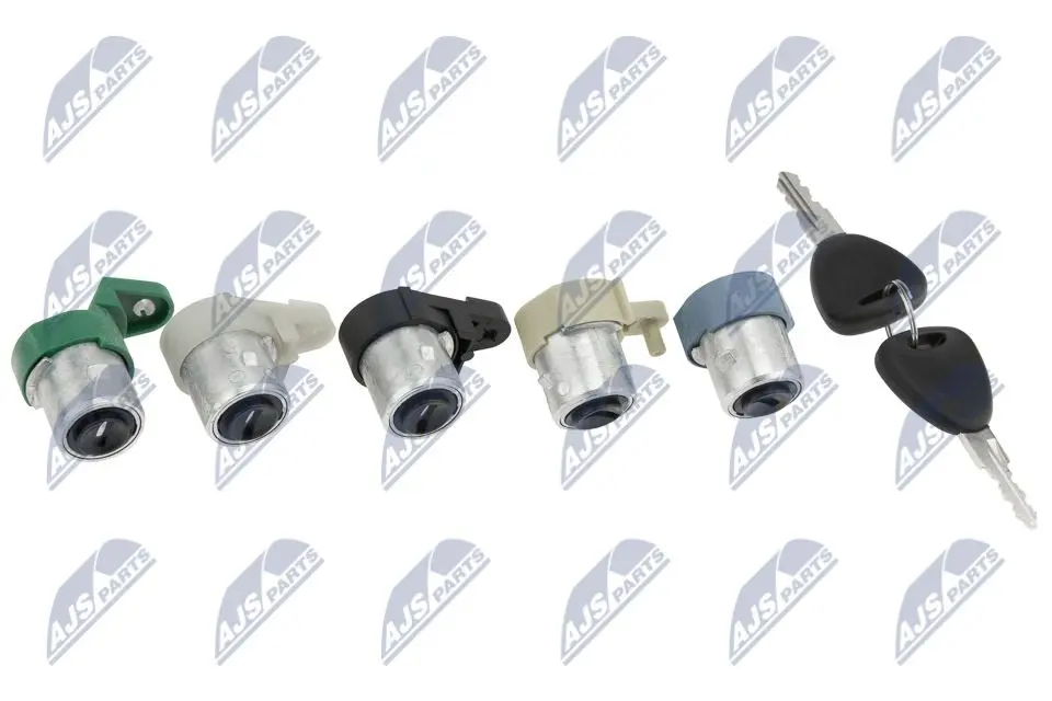 NTY Set Serratura Lucchetto per Renault Kangoo 1997+ con 5 Cilindri e 2 Chiavi