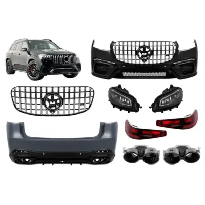 Pacchetto Tuning Design Line Anteriore e Posteriore Nero per Mercedes GLS X167