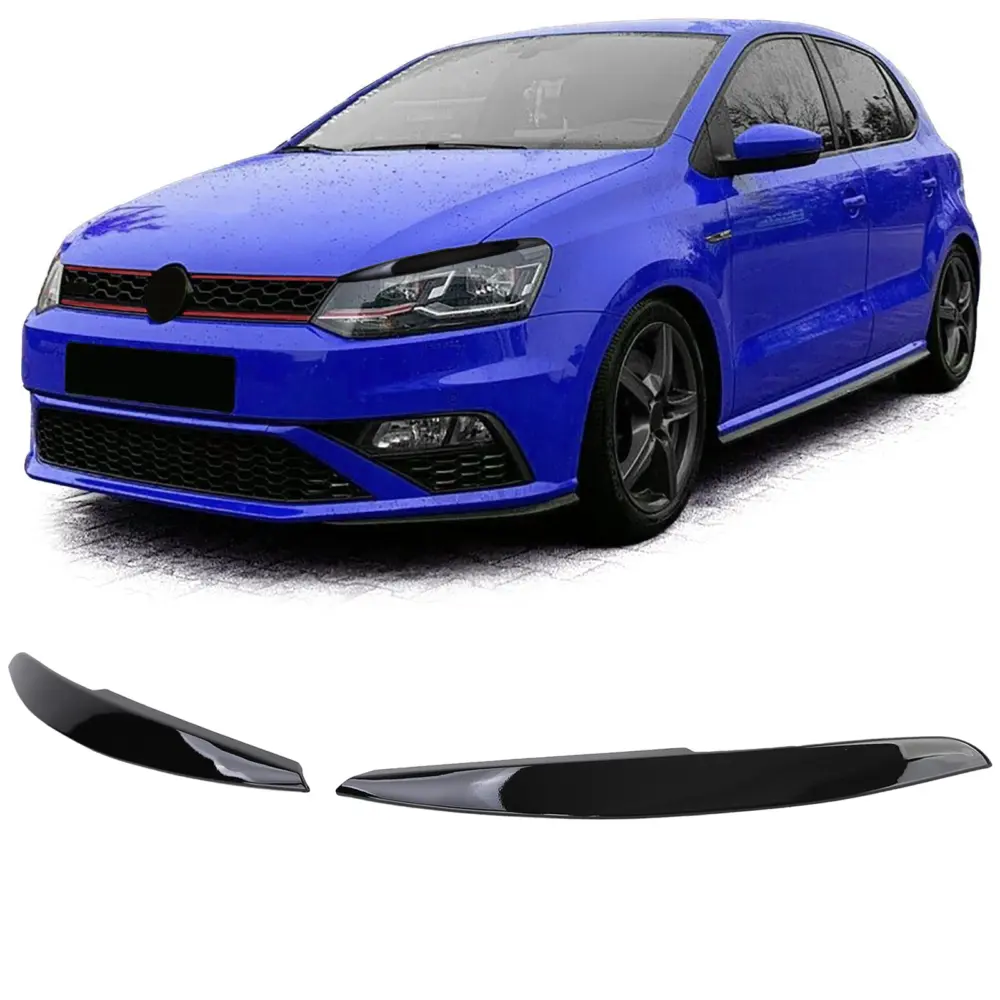 Palpebre Fari Nero Lucido per Volkswagen Polo 6R 6C 09-17