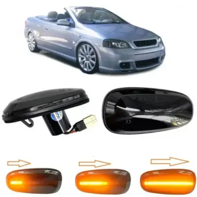 Parafango con Indicatori Laterali LED Dinamiche Fumé 2 Pz per Opel Astra G