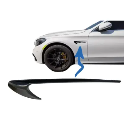 Parafango Laterale con Prese Aria Nero Lucido per Mercedes Classe C W205 S205