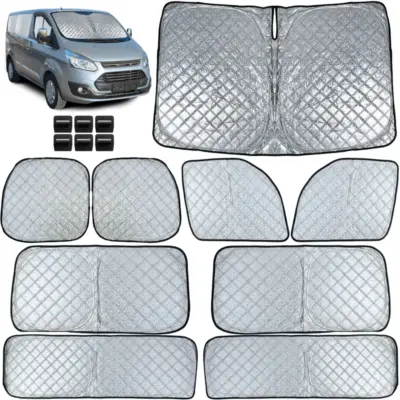 Parasole 9 Pezzi per Ford Transit Custom 2018-2023, Protezione Sole e Calore