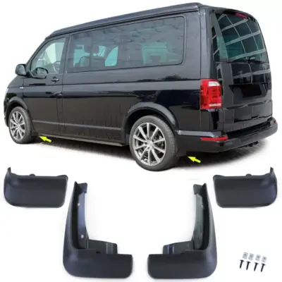 Paraspruzzi Anteriori e Posteriori Neri per Volkswagen Bus T5 T5.1 T6 T6.1