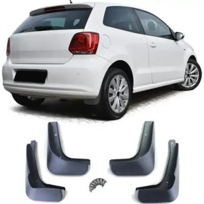 Paraspruzzi Anteriori e Posteriori Neri per Volkswagen Polo 5 6R 09-14