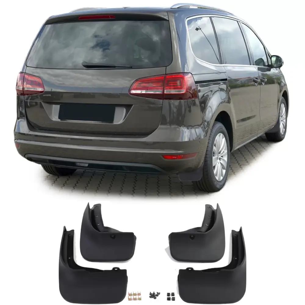 Paraspruzzi Anteriori e Posteriori Neri per Volkswagen Sharan 7N 10-22