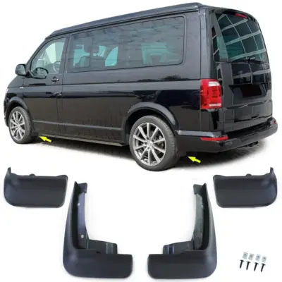 Paraspruzzi Set 4 Pezzi Anteriori e Posteriori Neri per Volkswagen Bus T5 T5.1