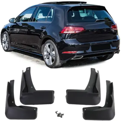 Paraspruzzi Set Anteriore e Posteriore Neri per Volkswagen Golf 7.5 R-Line 17-21