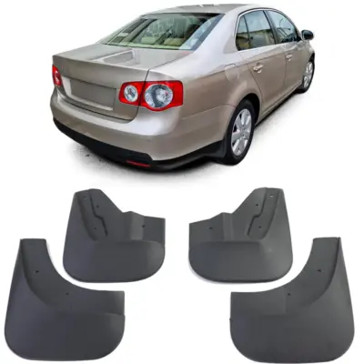 Paraspruzzi Set Anteriore e Posteriore Neri per Volkswagen Jetta 3 1K2 05-10