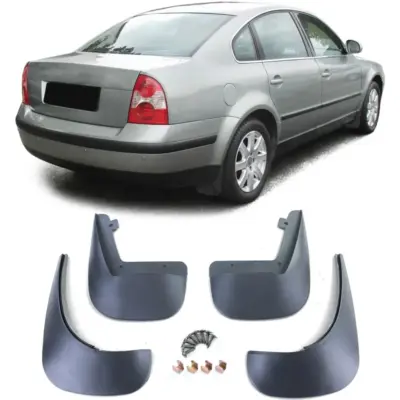 Paraspruzzi Set Anteriore e Posteriore Neri per Volkswagen Passat B5 3BG 00-05