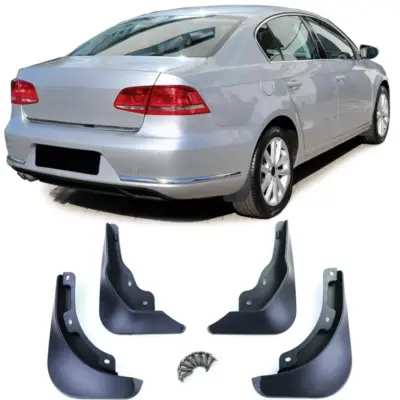 Paraspruzzi Set Anteriore e Posteriore Neri per Volkswagen Passat B7 3C 10-14